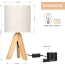 Nordic Country Style Wooden Tripod Fabric Floor Lamp by Axyaa - Warm Home Lighting