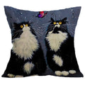 Cat Linen Cushion Cover by Axyaa - Home Decor Pillowcase 45*45cm