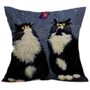 Cat Linen Cushion Cover by Axyaa - Home Decor Pillowcase 45*45cm