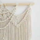 Axyaa Macrame Wall Hanging Tapestry Wooden Stick Boho Decor Tassel Curtain • Hand-Woven Wedding Backgrou