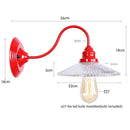 Axyaa Vintage Loft LED Wall Lamp Red Clear Glass Stair Light Fixtures