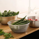 Axyaa Stainless Steel Drain Basket Scale Kitchen Basin Rice Washing Fruits Drainer