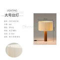 Axyaa Wabi Sabi Wood Table Lamps - Minimalist Fabric Decorative Lamp