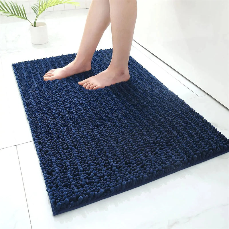 Axyaa Chenille Bath Mat: Soft, Absorbent, Anti-Slip Rug for Bathroom & Shower