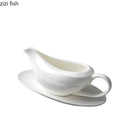 Axyaa 160ml Ceramic Gravy Boat Set in Pure White for Steak Sauce and Specialty Dishes