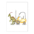 Axyaa Dinosaur Truck Tractor Excavator Wall Art Canvas, Boy Room Decor Nordic Posters