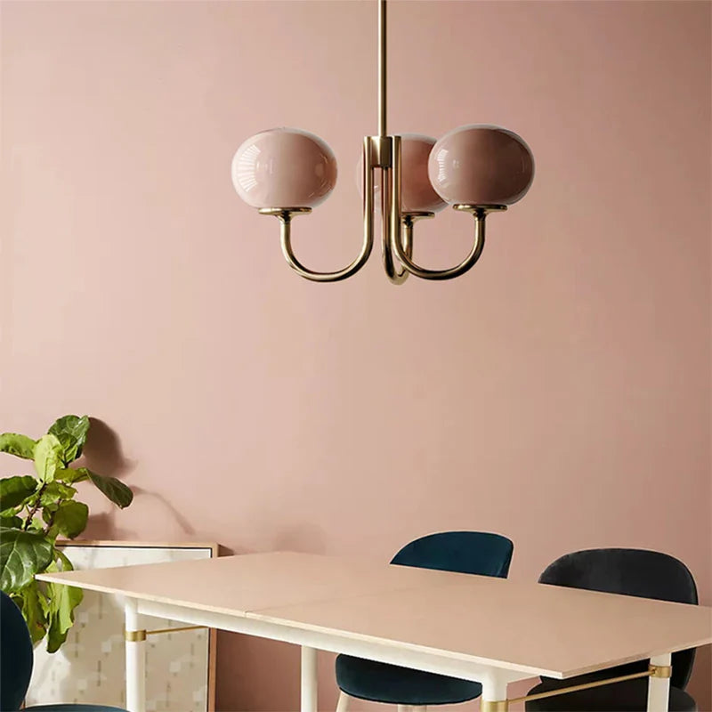 Axyaa Pink Bedroom Pendant Light: French Vintage Cream Style, Medieval Warm Living Room Lighting