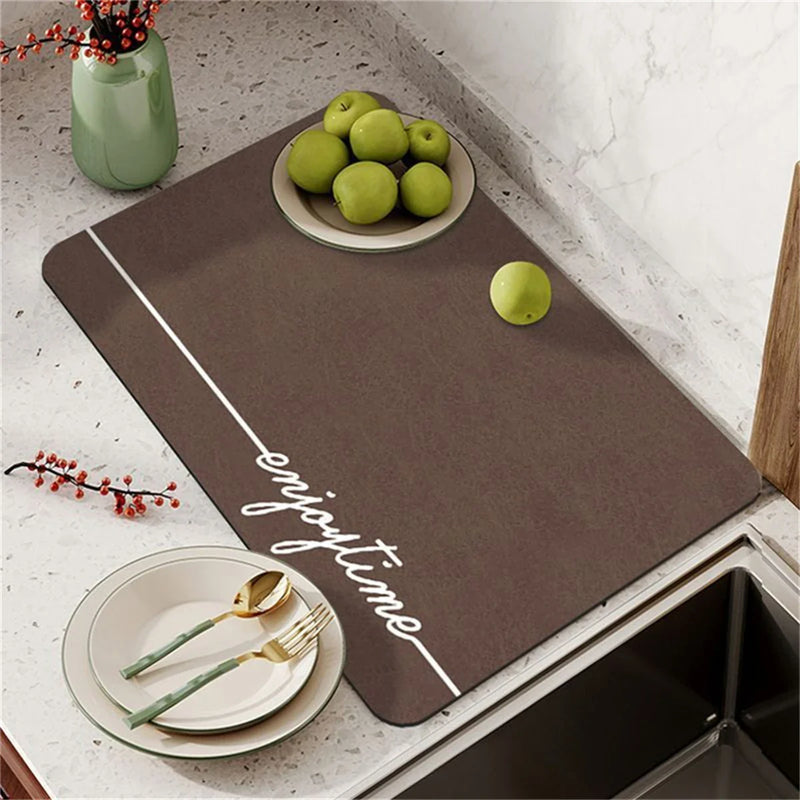 Axyaa Stripe Silicone Coasters Set, Simplistic Absorbent Table Mat & Mouse Pad