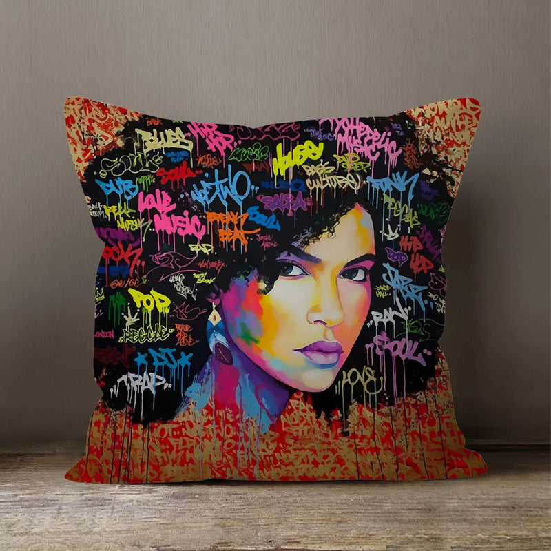 Axyaa Africa Beauty Expression Decorative Velvet Cushion Cover