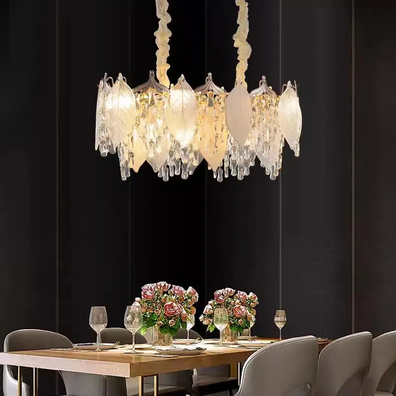 Luxury Crystal Chandelier Blade with LED lights for Living, Dining, Bedroom by Axyaa.