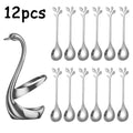 Axyaa Cygnus Stainless Steel Tea Spoons, Set of 6/12 - Elegant Tableware for Coffee