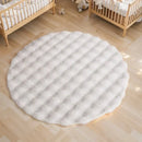 Axyaa Round Rabbit Fur Carpet: Soft Fluffy Rug for Home Decor & Kids Room