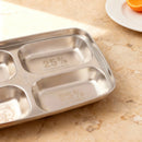 Axyaa Stainless Steel Kids Dinner Plate with Dividers Large Capacity Dishes