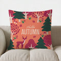 Axyaa October Floral Wreath Decorative Pillow Cover for Sofa, Bedroom, Car