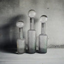 Axyaa Grey Glass Vase with Hammer Lid for Floral Arrangements