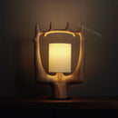 Axyaa Solid Wood Table Lamp Dimmable LED Indoor Decor Lighting with Fabric Lampshade