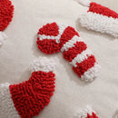 Axyaa Santa Hat Embroidery Decorative Pillow Cover for Christmas Party décor.