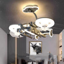 Axyaa Kids' Room Ceiling Fan with Bladeless LED Light Fixture and Remote Control