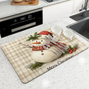 Axyaa Christmas Kitchen Draining Mat: Absorbent, Quick Dry, Non-Slip
