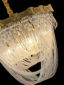 Axyaa Gold Luxury Chandelier for Living Room Dining Hall Island LED Lighting