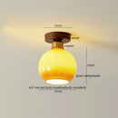 Axyaa Modern Copper Glass LED Ceiling Light for Living Room, Kitchen & Balcony