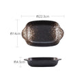 Axyaa Double Ear Baking Basin for Cheese Baked Rice, Commercial Oven Ceramic Tray