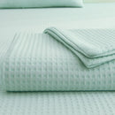 Axyaa Waffle Plaid Ice Silk Summer Blanket Double-Sided Cooling Duvet for Bed