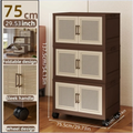 Axyaa 75cm Foldable Storage Cabinet with Wheels - Space-Saving Wardrobe & Home Organizer