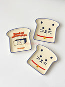 Axyaa Cat Toast Bread Plate Cake Bone Household Rice Supplementary Food Plate
