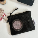 Axyaa Double Mesh Makeup Bag Zipper Portable Cosmetic Pouch Organizer Travel