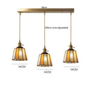 Axyaa Vintage LED Pendant Lamp, Japanese Style, Copper Socket, Glass Lampshade