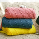 Axyaa Nordic Knit Sofa Blanket Cashmere-Like Plaid Tassel Bedspread