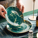 Axyaa Marble Plate Set for Western Cuisine Dining and Events