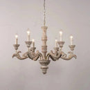 Axyaa Solid Wood Chandelier: Elegant French Design for Home Decor & LED Lighting