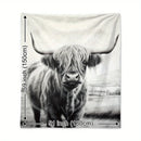 Axyaa Highland Cattle Print Blanket: Cozy Flannel Throw for Home & Travel