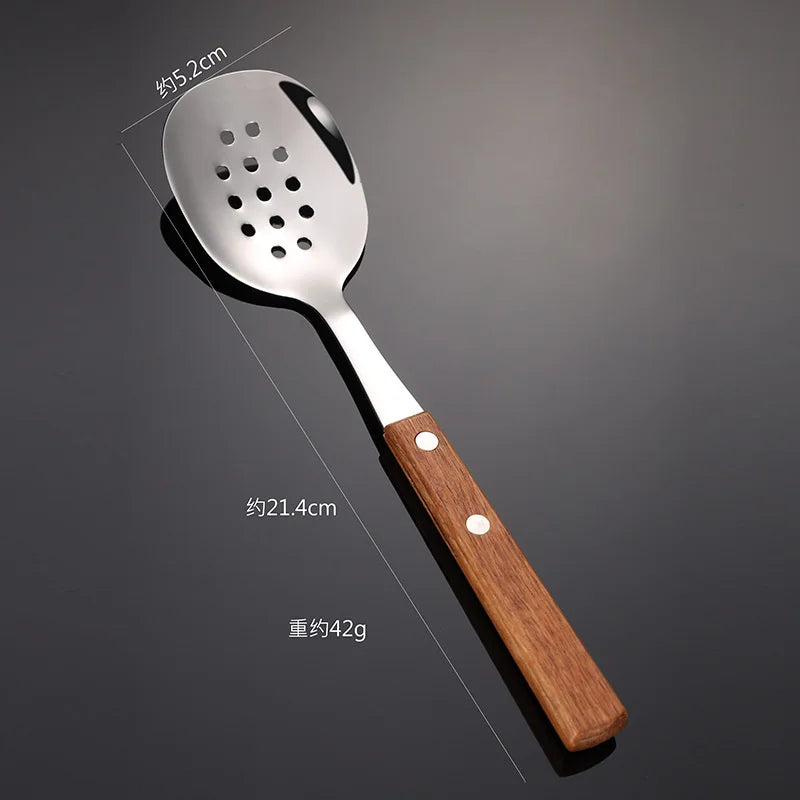 Axyaa Stainless Steel Wooden Handle Tableware Set