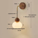 Axyaa Nordic LED Wall Lamp Walnut Wood Bar Porch Stair Light Adjustable Luminaire