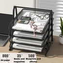 Axyaa Multi-layer Metal Mesh File Tray, Drawer-style Document Holder for Office Desk