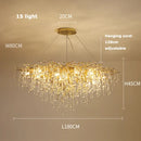 Axyaa Golden Crystal Tear Drop Ceiling Light for Living Room & Bedroom