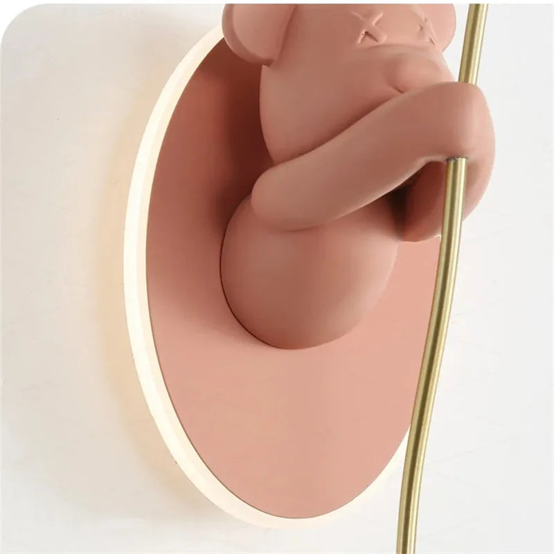 Axyaa Bear Balloon Wall Light: Kawaii Cartoon Children's Room Bedroom Lamp