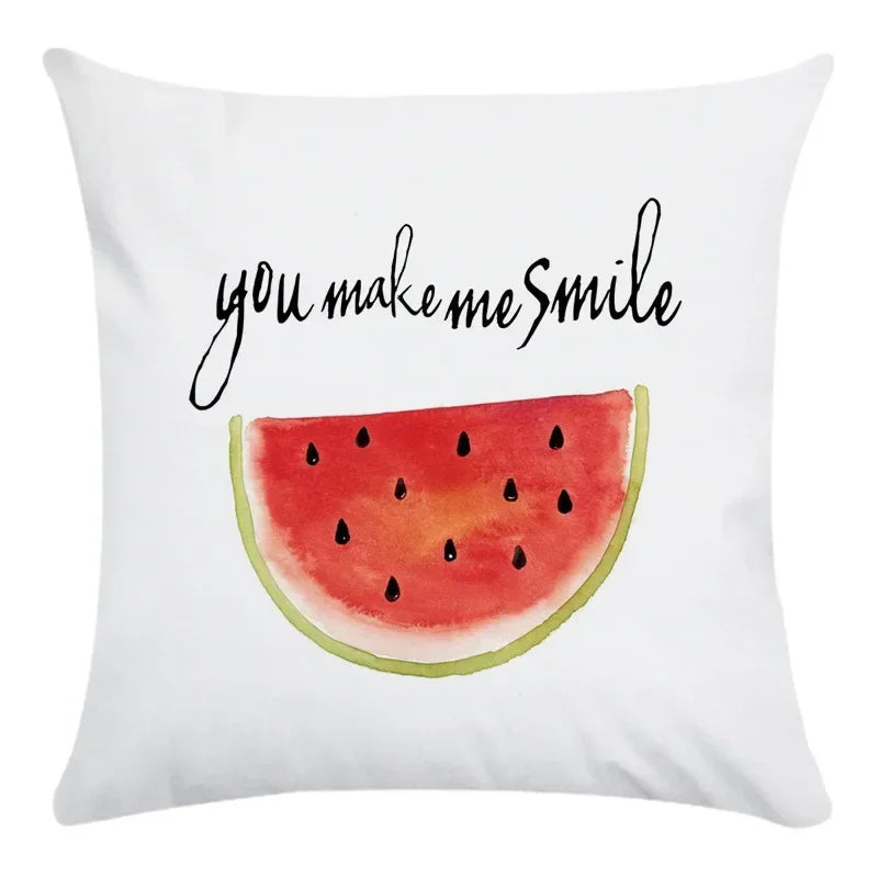 Axyaa Cartoon Fruit Vegetable Print Cushion Cover 45X45CM