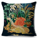 Axyaa Dragon Fox Firebird Linen Cushion Cover 45*45cm