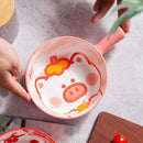 Axyaa Cartoon Handle Ceramic Baking Bowl - 580ml