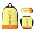 Axyaa Winnie The Pooh Tigger 3Pcs School Bags Set with Lunch Box & Pen Bag