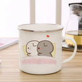 Axyaa Cute Animal Enamel Cup Breakfast Mug Set