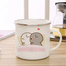 Axyaa Cute Animal Enamel Cup Breakfast Mug Set