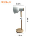 Axyaa Round Wood Bottom Adjustable Reading Table Lamp - Children's Eye Protection Lamp - Bedroom Study Desk Lamp