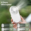 Axyaa Portable Night Light Fan: Mini LED Rechargeable USB Handheld Fan