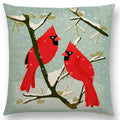 Axyaa Bird-Floral Teacup & Lepidoptera Cushion Cover for Decor & Sofa