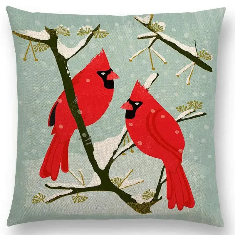 Axyaa Bird-Floral Teacup & Lepidoptera Cushion Cover for Decor & Sofa